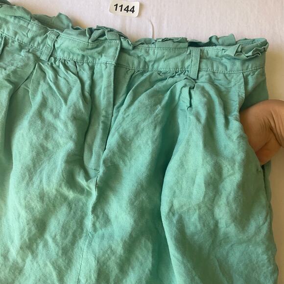 Love21 Women’s Linen Mini Skirt size M, Mint Green, w Pockets - Picture 3 of 7